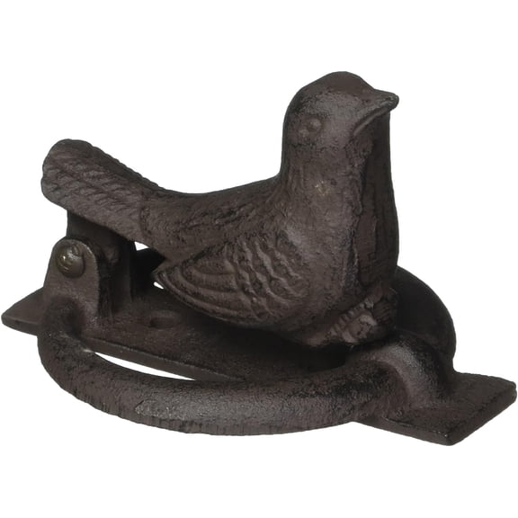 Esschert Design LH235 Bird Door Knocker, 3.5"L x 3"W x 4.5"H, Antique Brown