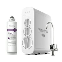 Waterdrop G3 Reverse Osmosis System, 8 Stage Tankless Reverse Osmosis Water Filter, NSF/ANSI 42 & 58 & 372 Certified, Under Sink RO System, 2:1 Pure to Drain, Smart LED Faucet,with WD-G3P600-RO