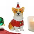 thumbnail image 6 of Christmas Dog Figurine Wearing Santa Hat – 5.9" Holiday Decoration Statue,Realistic Detailed Christmas Figurines Playset,Resin Chrismas Dog Toys,Christmas Decor(Style A), 6 of 9