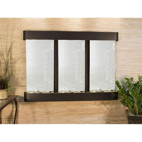 Adagio OFR1540 Olympus Falls Round Wall Fountain - Blackened Copper-Silver Mirror