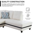 thumbnail image 4 of Wzlam Faux Leather 3 Piece Sofa Set with Storage Ottoman, L Shaped Sectional Couch Living Room Sofa for Bedrooms, Apartments and Offices, White, 4 of 6