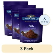 (3 pack) GHIRARDELLI Premium Baking Cocoa 100% Cocoa Dutch Process Unsweetened Cocoa Powder, 8 oz Bag