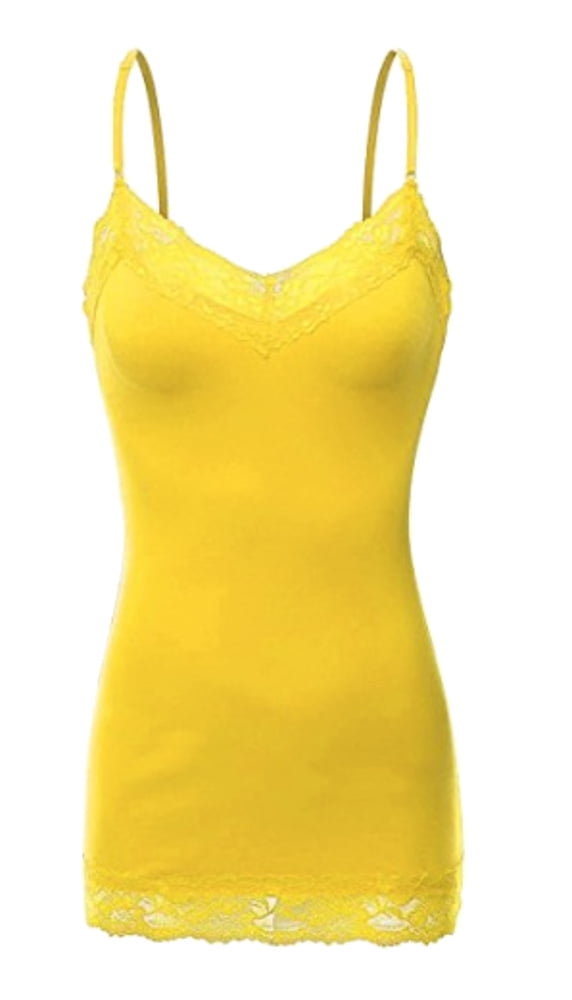 Women's Plus Size Lace Lowcut Camisole Tank Top Adjustable Cami