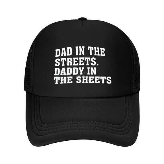 Dad In The Streets Daddy In The Sheets Print Summer Mesh Baseball Cap for Men,Made In USA,Adjustable Breathable Caps Women Men's Hat Casual Trucker Hat