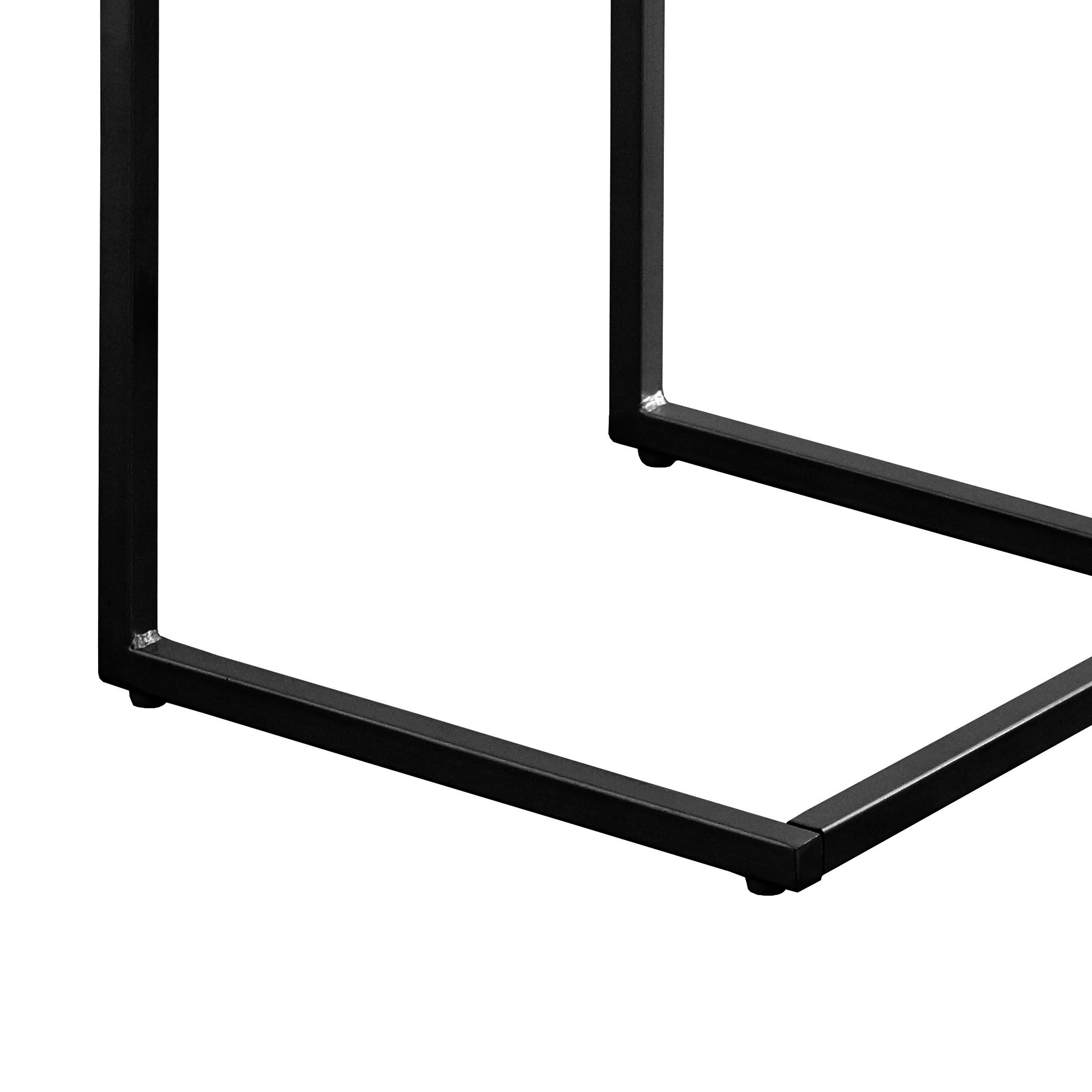 TMS Seneca Indoor Accent C-Table with Metal Frame, 24" Tall, Gray/Black