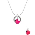 thumbnail image 2 of Delight Jewelry Resin Hot Pink Flamingo Silver-tone You Mean the World to Me Ring Necklace, 18", 2 of 4