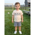 thumbnail image 5 of BemeyourBBs Toddler Baby Boy Football Outfit Baby Boys Summer Clothes 12 18 24 Months 2 3 4 5 Years Soccer Print Short Sleeve T-shirt and Plaid Shorts Set Baby Boy 2 Piece Summer Outfit, 5 of 9