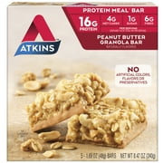 Atkins Peanut Butter Granola Bar, 1.69oz, 5-pack (Meal Bar)