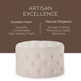 thumbnail image 3 of Maven Lane Marcy Traditional Round Ottoman in Cream Fabric Upholstery, 3 of 6
