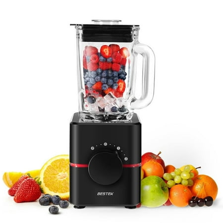 Blender with Glass Jar by BESTEK- UL Certified, BPA Free 550 Watts Smoothie Blender, 2-Speed Function, Professional Food Processor, Mixer, Juicer,