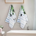 thumbnail image 3 of Palm Leaves Anchor Hand Towels 2 PCS, Blue Strip Kitchen Towel Ultra Soft and Highly Absorbent,Decorative Fingertip Face Towel for Bathroom Hotel, 28.3"x14.4", 3 of 4