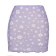 thumbnail image 4 of Lilgiuy Casual Printed Mesh Skirt High Waist Double Layer Slim Pack Hip Skirt Women's Skirt,Purple,4 2022 Fall Winter, 4 of 5