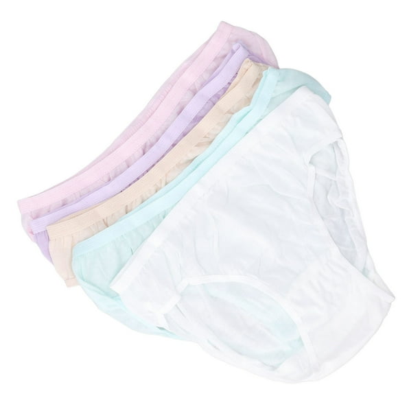 5 Pack Disposable Underwear, Pure Cotton Washable Panties High Cut Briefs  Travel Underwear, Breathable Briefs Women Postpartum Incontinence For Women