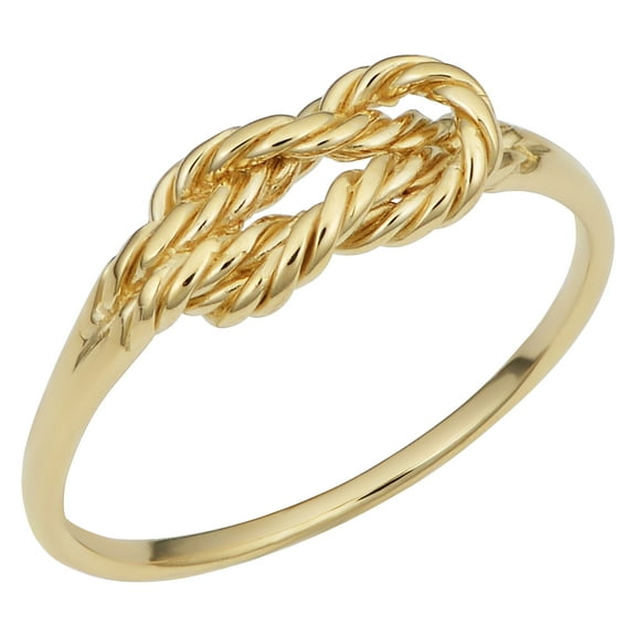 KoolJewelry 14k Yellow Gold Twisted Love Knot Ring (size 6, 7, 8 or 9)