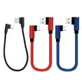 thumbnail image 5 of 0.25m Double Elbow Type c Data Cable 90 Degrees Black/ Blue/Red Aluminum Alloy Fast Charging Cable 90 Degrees USB Cable, 5 of 9