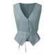 thumbnail image 4 of Chaleco informal de verano para mujer 2025, estilo británico, sin mangas, cuello en V liso, corte holgado, perfecto con leggings o vaqueros, tallas S-XL, para la oficina o fiestas, 4 of 4