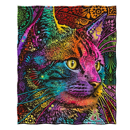 Dawhud Direct Fleece Throw Blanket By Dean Russo Mysterio Gaze Cat