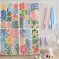 thumbnail image 2 of Shower Curtain Vintage Abstract Floral Shower Curtains for Bathroom Decor, Waterproof Polyester Shower Curtain Set with Hooks, Extra Long 72" x 84" Spring Flowers Print, 2 of 9