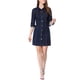 thumbnail image 2 of Vestido de mezclilla para mujer INSPIRE CHIC, con mangas 3/4, botones, mini vestido de camisa de mezclilla, talla 3XL, color azul, 2 of 8