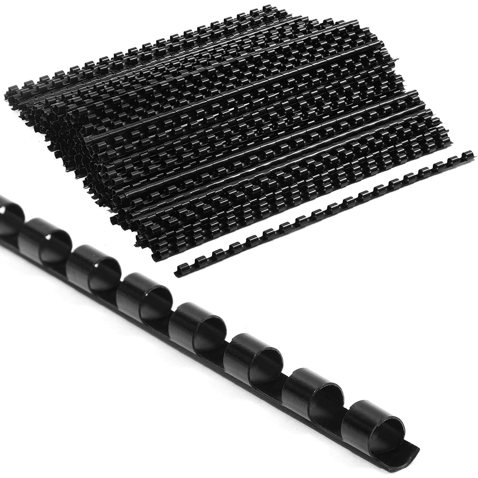 200Count Spiral Binding Combs (6mm, 1/4 inches, Black