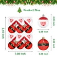 thumbnail image 3 of Resenkos Pack of 12 Cute Santa Shatterproof Balls Shatterproof Plastic Xmas Tree Decorative Hanging Ornaments Set for Holiday Wedding Party Decor, 3 of 7