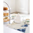 thumbnail image 3 of Blue Golden Floral Kitchen Dish Towels for Drying Dishes Set of 2, Summer Flowers Vintage Beige Waffle Weave Microfiber Hand Tea Bathroom Towels Quick Dry & Absorbent Towel 12x12, 3 of 7