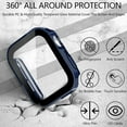 thumbnail image 3 of Straight Edge Case Compatible with Apple Watch 41mm Series 7 with Tempered Glass Screen Protector, iWatch Full Protective Hard PC Bumper Case Face Cover (Blue), 3 of 5