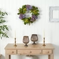 thumbnail image 4 of Nearly Natural 24" Hydrangea Wreath in Multi-Color, 4 of 5