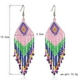 thumbnail image 2 of Native Seed Beads Earrings for Women,Boho Ethnic Fringe Dangle Drop Earrings,Colorful Bohemian Handmade Long Beaded Tassel Earrings,Multi-color Funky Fashion Chandelier Statement Jewelry, 2 of 3