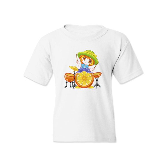 Orange Drumset T-Shirt Juniors -Image by Shutterstock, x-Small
