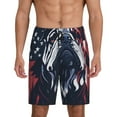 thumbnail image 1 of Balery Bulldog with Forest Flag Pantalones cortos de pijama de punto de algodón para hombre con cinturilla y bolsillos-Small, 1 of 6