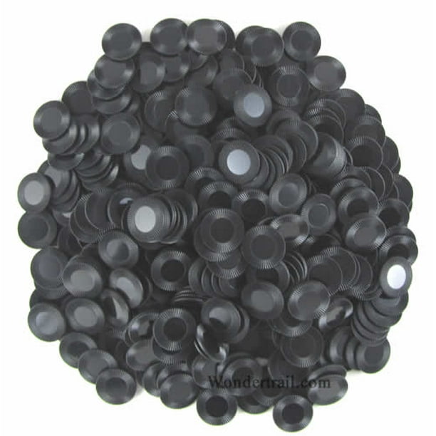 Black Mini Poker Chips Plastic 7/8in Bulk Approx. 500 Koplow Games