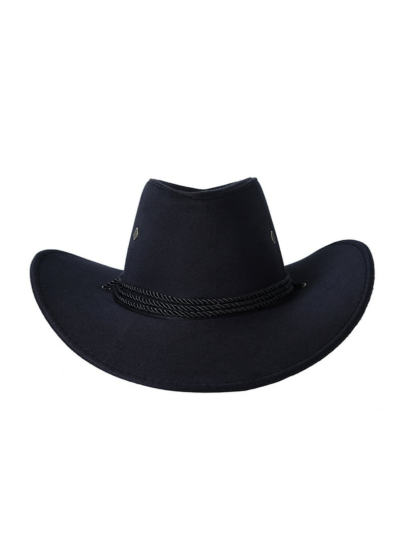 Wassery Mens Cowboy Hat Roll Up Hat Women Faux Felt Hat 