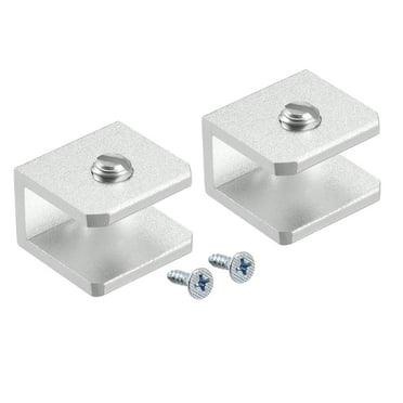 Glass Shelf Brackets Aluminum Alloy Clamp Rectangle for 5-8mm , 2 Pcs