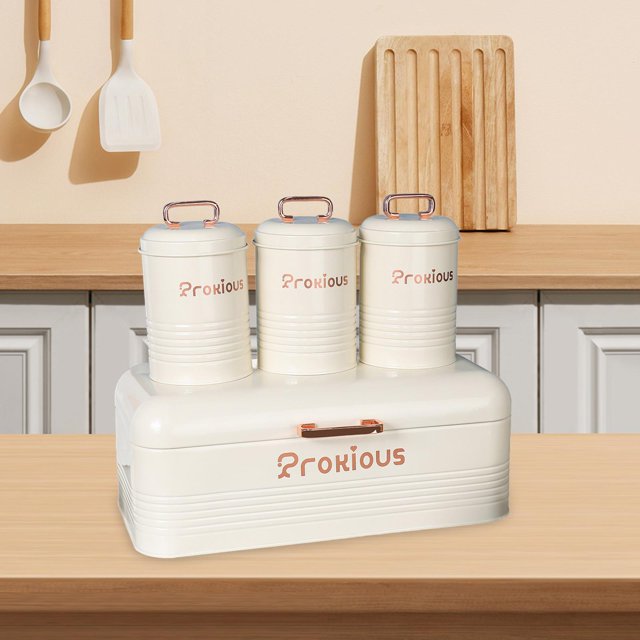 Juego de Botes de Cocina, Contenedor de Almacenamiento de Alimentos con Tapa, de Metal Portátil Duradera, Contenedor para , Despen