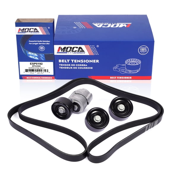 MOCA AUTOPARTS Serpentine Belt Drive Component Kit Fit for 2010-2013 Kia Forte 2.0L & 2007-2011 Kia Rondo 2.4L & 2006-2010 Hyundai Sonata 2.4L