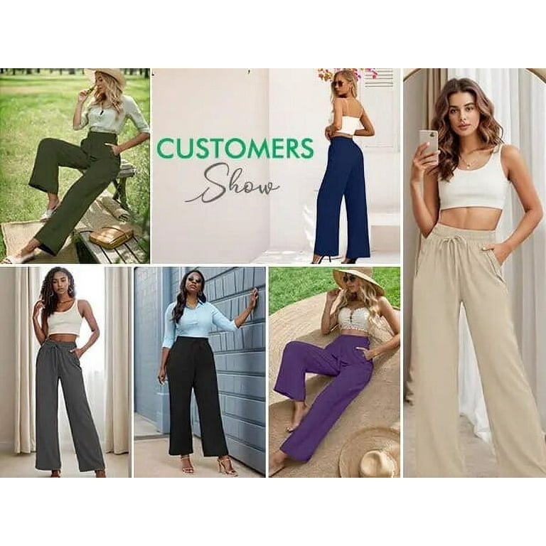 SHOWMALL Women's Straight Leg Pants High Waisted Pants SHOWMALL Women's Straight Leg Pants High Waisted Pants