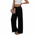 thumbnail image 3 of ClodeEU Women's Elastic Waist Wide Leg Pants,Casual Loose Fit Lounge Trousers with Pockets Black,Women's Plus XL, 3 of 6