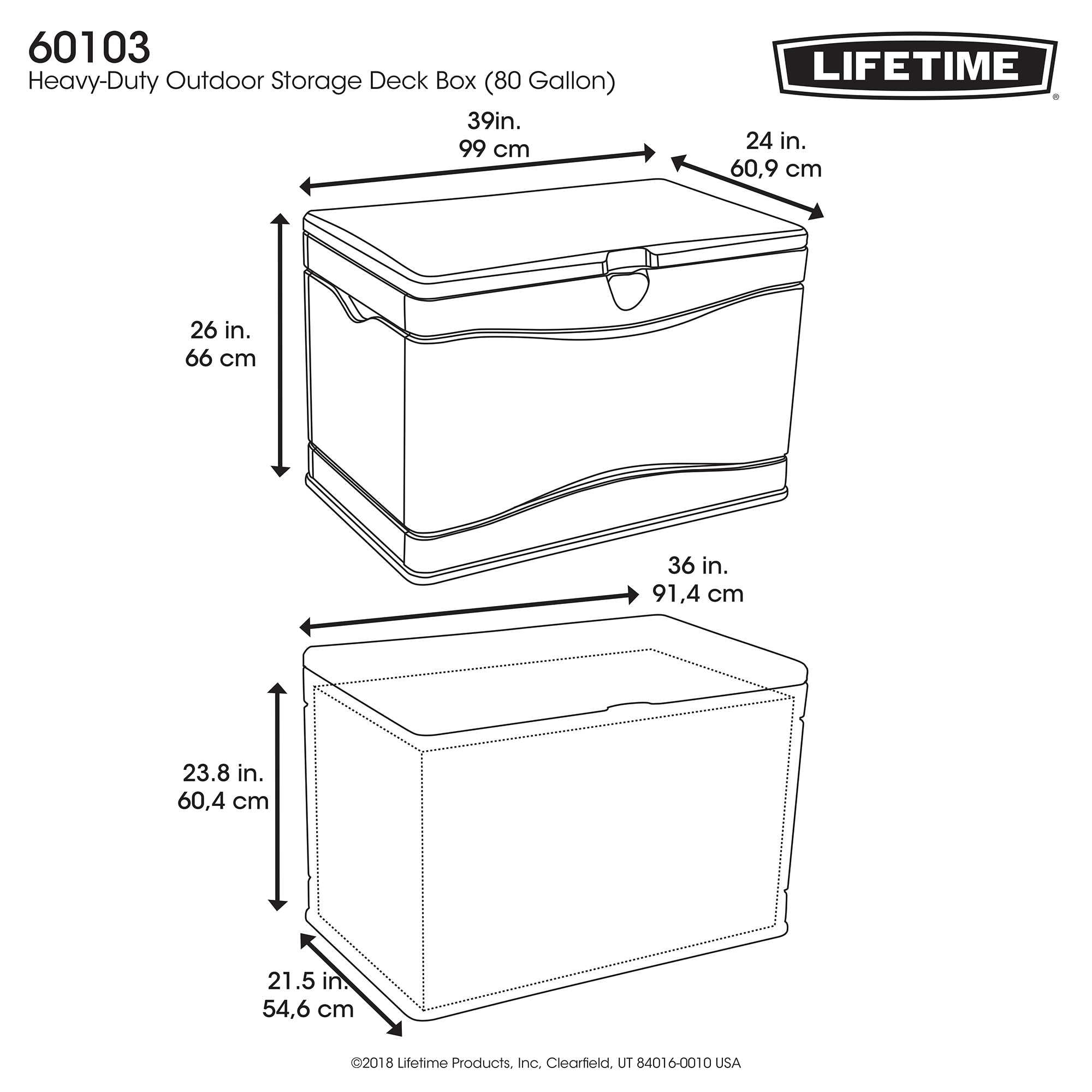 Lifetime Outdoor Storage 80 Gallon Deck Box