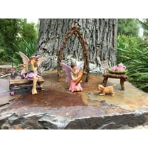 GlitZGlam Musical Sisters Fairy Garden Set - 7 Pieces Miniature Fairy Garden Accessory