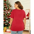 thumbnail image 2 of MOUSYA Christmas Plus Size Shirt Women Merry Christmas Tops Holiday Shirt Women Oversized Xmas Tee Fall Tops,5X, 2 of 13