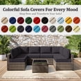 thumbnail image 5 of Snubbull 14 Piece 25.6" x 25.6" Patio Cushion Covers Replacement, Outdoor Patio Wicker Sofa Washable Cushion Slipcovers with Zipper, Grey, 5 of 8