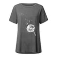 thumbnail image 4 of Women's Summer Tunic Tops to Wear with Leggings Printed Crew Neck Short Sleeve T-Shirts Casual Loose Going out Blouse, 4 of 4