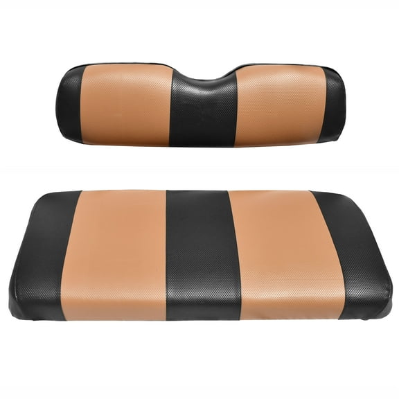 Replacement Seat Cover For Club Car DS Post-2000 Golf Cart (Black & Tan)