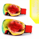 thumbnail image 1 of Gafas de esquí para miopía con lentes esféricas grandes revestidas, resistentes al viento y de color caqui/borde HX18 cubierto con coma, 1 of 5