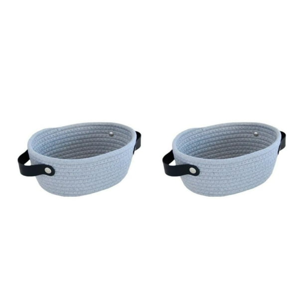 Cateissary Cesta de almacenamiento nórdica con asas, contenedor tejido a mano, artículos diversos, cesto para llaves, plegable para organizador Type1 NO1