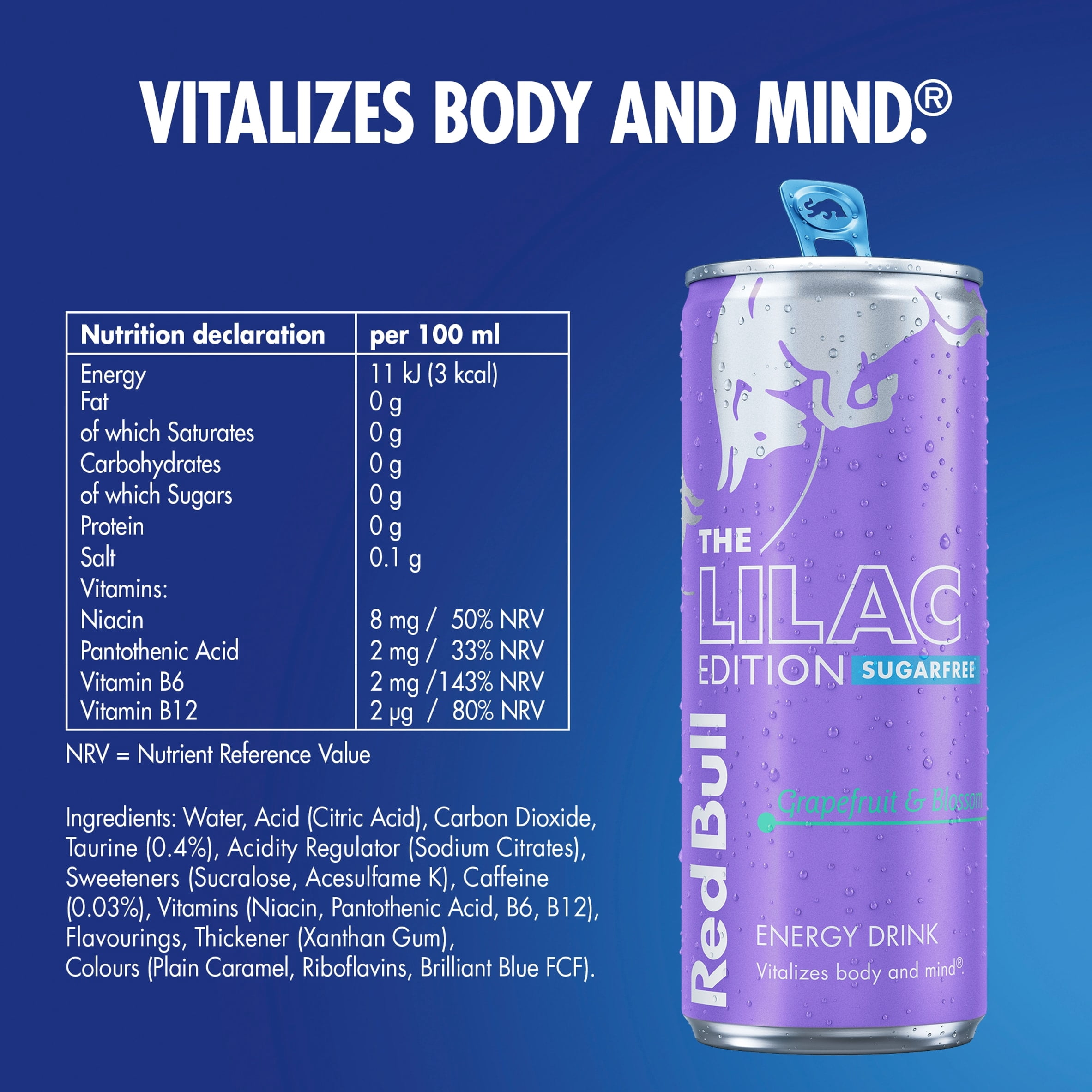 Red Bull Sugar Free Lilac Edition Energy Drink 473ml, Imported from Britain