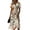 Beige, variant on Women's Halloween Novelty Dresses Casual Flowy Dress V Neck Short Sleeve Midi Halloween Print Halloween Dresses