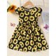 thumbnail image 2 of Children's summer halter one-shoulder girls dress Sunflower print dress, 2 of 5