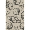 9' x 13' Coastal Shores Shell Beige and Charcoal Gray Hand Tufted Area Throw Rug